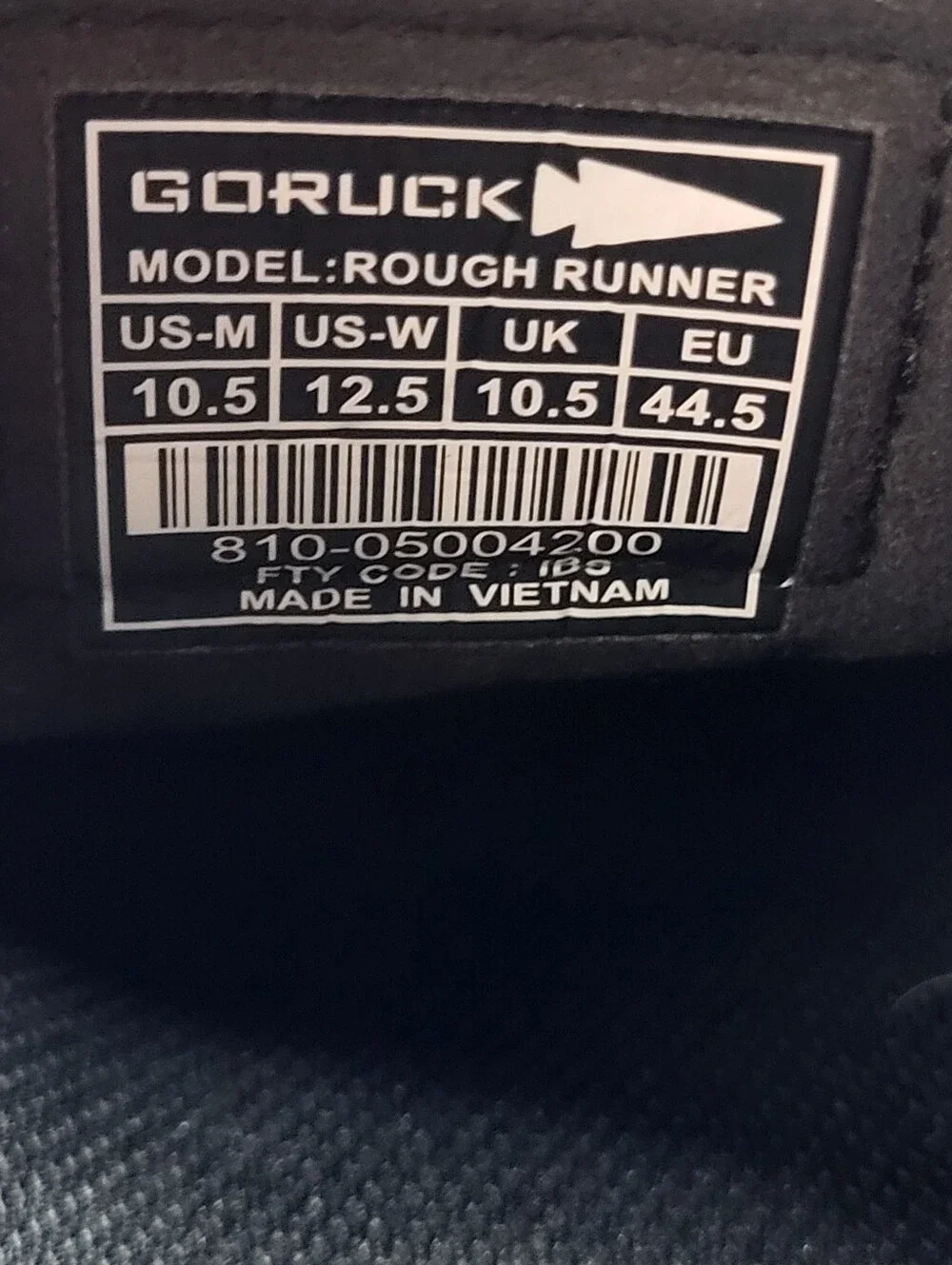 Goruck Rough Runner Shoes Black Running Athletic Stability Sneakers Mens Sz 10.5
